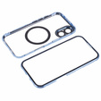Carcasa Magnetic Dual Glass MagSafe pentru iPhone 16, albastru