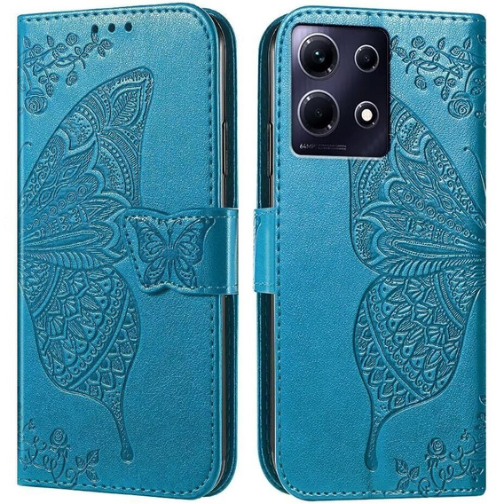 Cu clapetă pentru Infinix Note 40 Pro, Butterfly, albastru