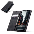 Husa CASEME pentru iPhone 14 Pro, Leather Wallet Case, negru