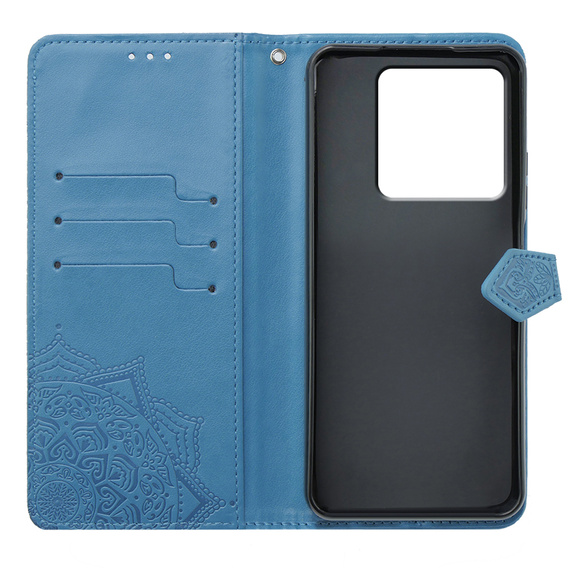 Cu clapetă pentru Xiaomi Poco X6 5G, Mandala, albastru