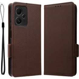 Cu clapetă pentru Xiaomi Redmi Note 12 5G / POCO X5 5G, Wallet Litchi Magnet, maro
