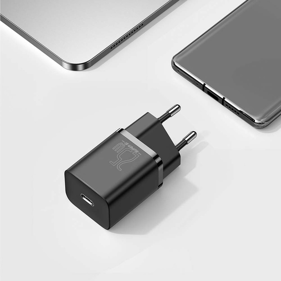 Baseus Super Si PD 25 W USB-C încărcător de rețea + cablu USB-C, negru