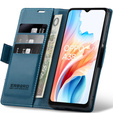 Husă pentru Oppo A18 4G / A38 4G, ERBORD Glossy Litchi, portofel cu clapetă, albastru