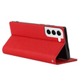 Husă din piele pentru Samsung Galaxy S22, ERBORD Grain Leather, roșu