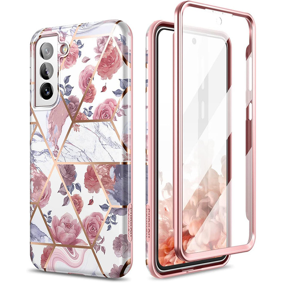 Huse pentru Samsung Galaxy S21 FE, Suritch Full Body Marble, roz