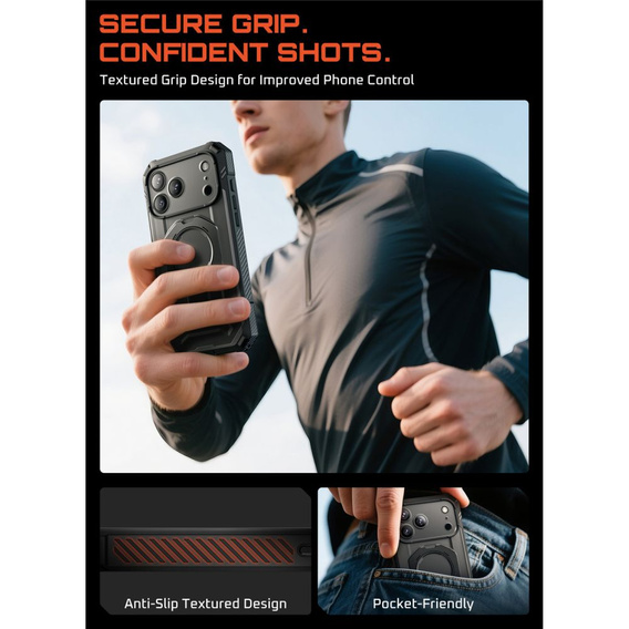 Carcasă Supcase pentru iPhone 17 Pro Max, Unicorn Beetle Grip Pro Mag, negru