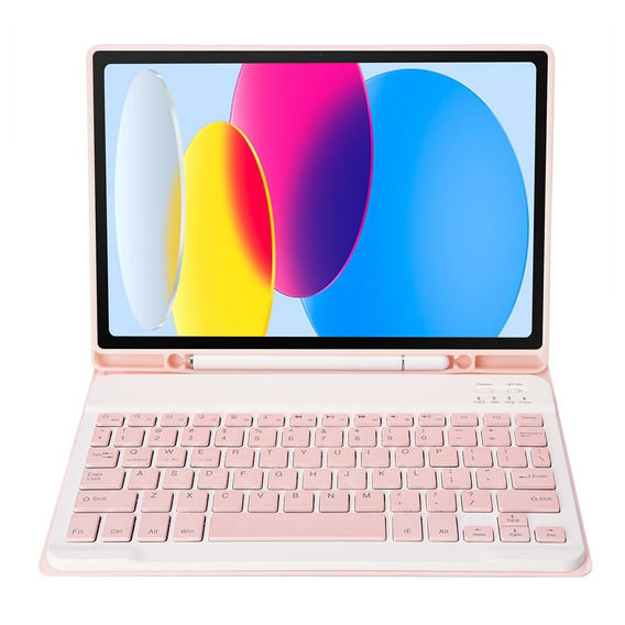Carcasă + tastatură iPad 10.9 2022 10 Gen, Pen Slot, roz rose gold