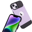 Husă ERBORD MagSafe Cam Slider, violet + sticlă pentru ecran pentru iPhone 13 / iPhone 14