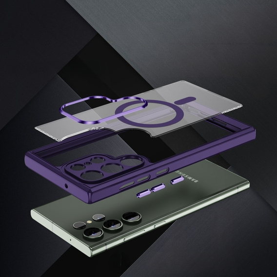 Husă pentru Samsung Galaxy S23 Ultra, ERBORD Impact Guard, MagSafe, violet închis