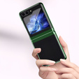 Husă pentru Samsung Galaxy Z Flip7 FE / Z Flip6, PC Case, transparent / verde