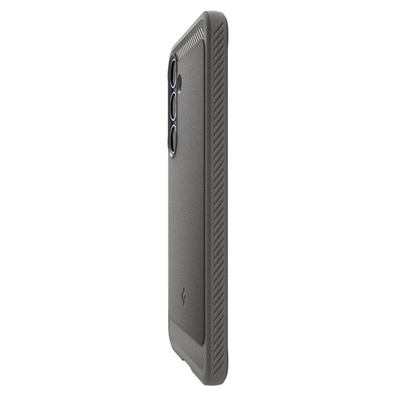 Carcasa Spigen pentru Samsung Galaxy S25, Rugged Armor MagSafe, gri + Tempered Glass 9H