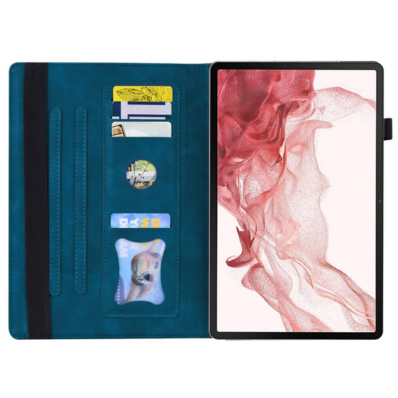 Husă pentru Samsung Galaxy Tab S10 FE+ Plus, Classic, cu spațiu pentru stylus, albastru