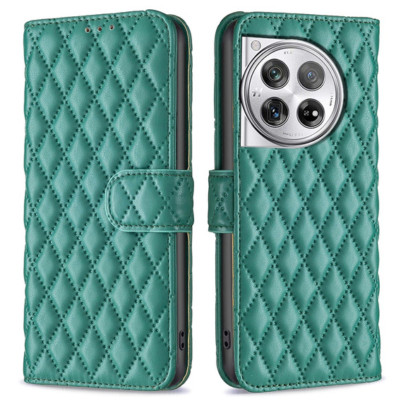 Cu clapetă pentru OnePlus 12 5G, Wallet, BINFEN COLOR, verde