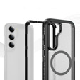 Carcasă cu ramă pentru Samsung Galaxy S23 FE, pentru MagSafe, transparent / negru