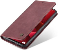 Husa CASEME pentru Samsung Galaxy S20 FE, Leather Wallet Case, roșu