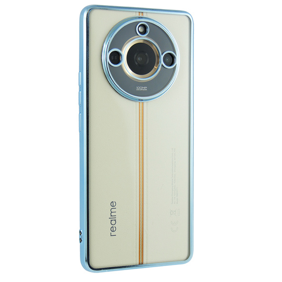 Carcasa pentru Realme 11 Pro 5G / Pro+ 5G, Electroplating Frame, transparent / albastru