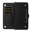Carcasă cu clapetă pentru Oppo Reno 13 5G, Crossbody Leather Wallet, negru
