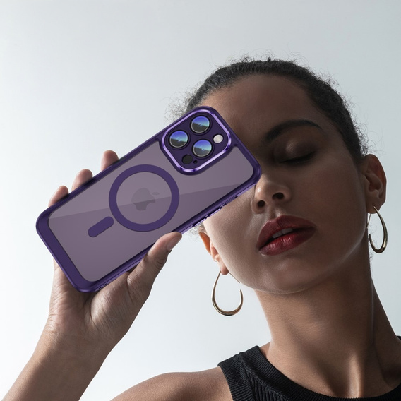 Husă pentru iPhone 15 Pro, ERBORD Impact Guard, MagSafe, violet închis