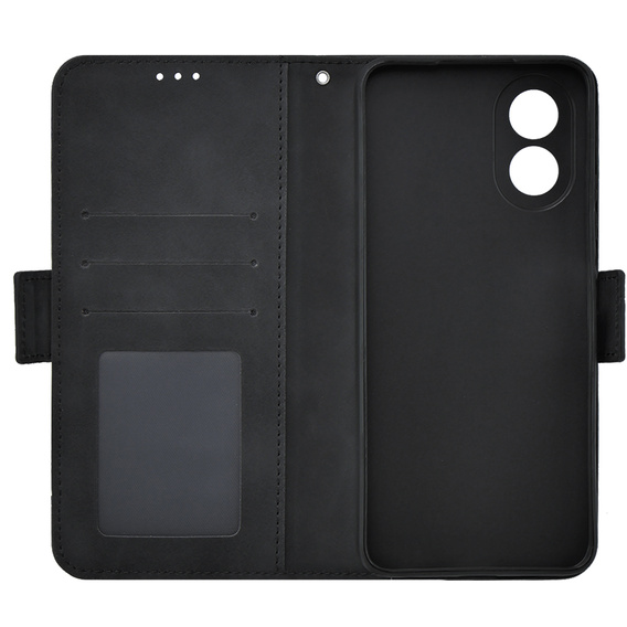 Cu clapetă pentru Oppo A38 4G / Oppo A18 4G, Card Slot, negru