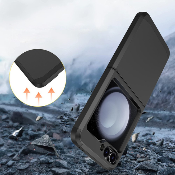 Husa blindată pentru Samsung Galaxy Z Flip7 FE / Z Flip6, Armorl Shockproof, negru