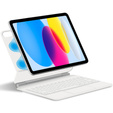 Husă de tastatură pentru iPad 10.9" 2022 (10 gen.) / iPad 11" 2025 A16 (11 gen.), Magnetic Keyboard Touchpad, alb