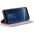Carcasă flip CASEME pentru Samsung Galaxy S8, Waxy Textured, roz