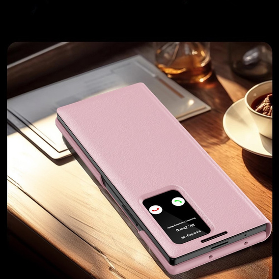 Husă cu clapetă pentru Samsung Z Fold5 5G, Smart View Wallet, roz