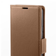 Husă pentru Xiaomi Redmi Note 13 Pro 4G / Xiaomi Redmi Note 14S / Xiaomi Poco M6 Pro 4G, ERBORD Glossy Litchi, portofel cu clapetă, maro