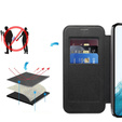 Cu clapetă pentru Samsung Galaxy S22 5G, RFID Wallet MagSafe CamShield, negru