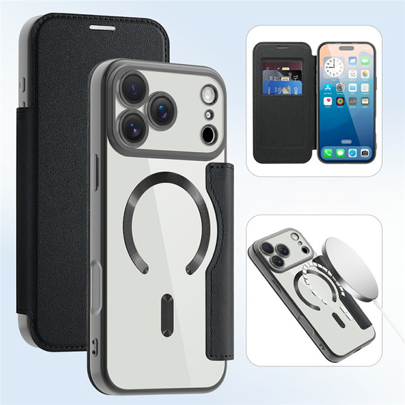 Carcasă Wallet MagSafe RFID flip cu protecție pentru camera foto pentru iPhone 17 Pro Max