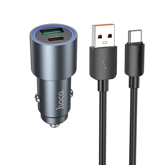 Încărcător auto Hoco Z60 USB-A + USB-C 48 W cu cablu
