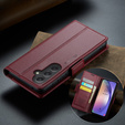 Husa cu clapetă CASEME pentru Samsung Galaxy A54 5G, Litchi Wallet, roșu