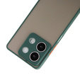 Carcasă din silicon pentru Xiaomi Redmi Note 13 5G, cu protecție pentru camera foto, transparent / verde + sticlă călită 9H