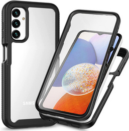 Carcasă pentru Samsung Galaxy A14 4G/5G, Shockproof, cu folie, negru