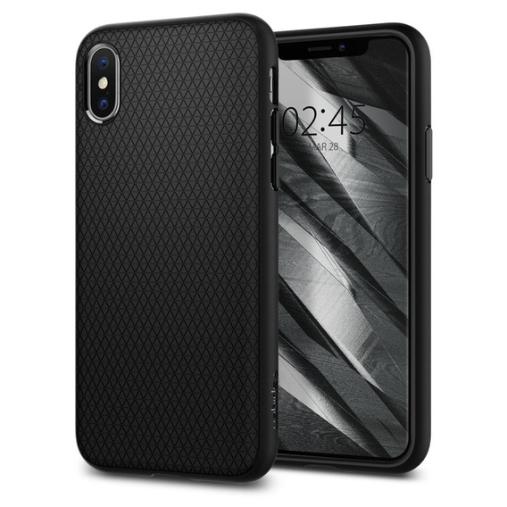 Husă Spigen Liquid Air mată neagră pentru Apple iPhone X / Xs