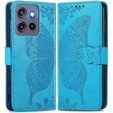 Cu clapetă pentru Motorola Edge 50 Neo / Motorola ThinkPhone 25, Butterfly, albastru