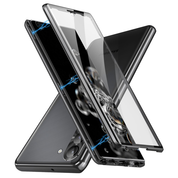 Husa pentru Samsung Galaxy S24, Magnetic Dual Glass, negru