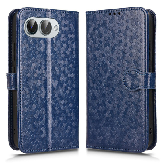 Husa cu clapetă pentru T Phone 3 5G, Wallet Rhombus, albastru