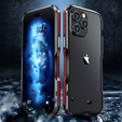 Husa LUPHIE pentru iPhone 15 Pro, Armor Bumper, negru / roșu
