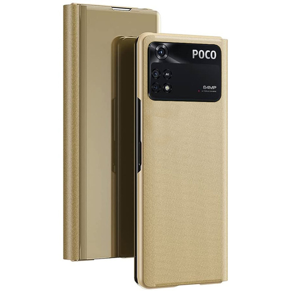 Huse pentru Xiaomi Poco M4 Pro 4G, Clear View, de aur