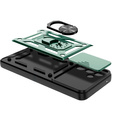 Carcasă blindată pentru Samsung Galaxy A26, CamShield Slide, verde + sticlă călită 9H