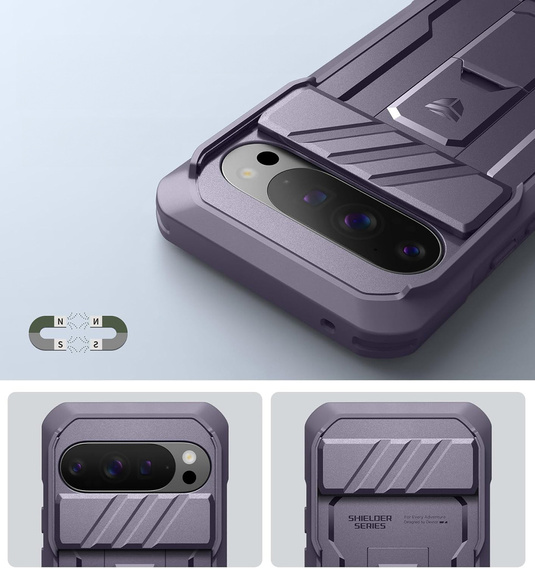 Carcasă blindată Dexnor cu deschidere pentru cameră și suport pentru Google Pixel 10 / Pixel 10 Pro
