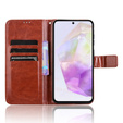 Cu clapetă pentru Samsung Galaxy A56, Crazy Horse Wallet, maro