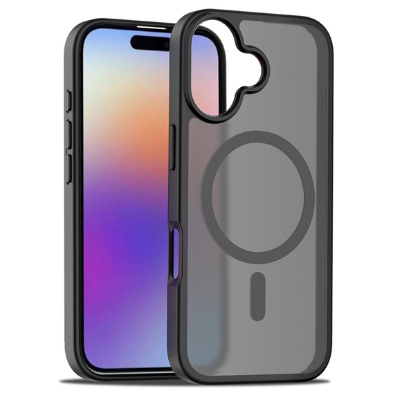 Carcasă Matt pentru iPhone 17, pentru MagSafe, negru translucid