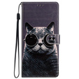 Cu clapetă pentru Samsung Galaxy A25 5G, Wallet, Cat, negru + sticlă 9H