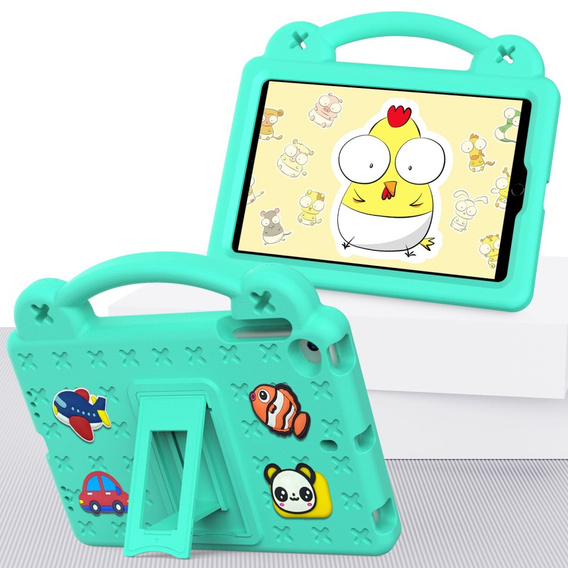 Husă pentru copii pentru iPad mini 7.9" 2019/2015/2014/2013/2012 (5/4/3/2/1 gen.), Cute Patterns, cu suport, verde
