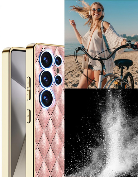 Husă pentru Samsung Galaxy S25 Ultra, Leather Rhombus, roz
