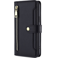 Cu clapetă pentru Honor Magic5 Lite, Wallet Zipper Pocket, negru