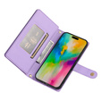 Cu clapetă pentru iPhone 16 Pro Max, Wallet Zipper Pocket, violet