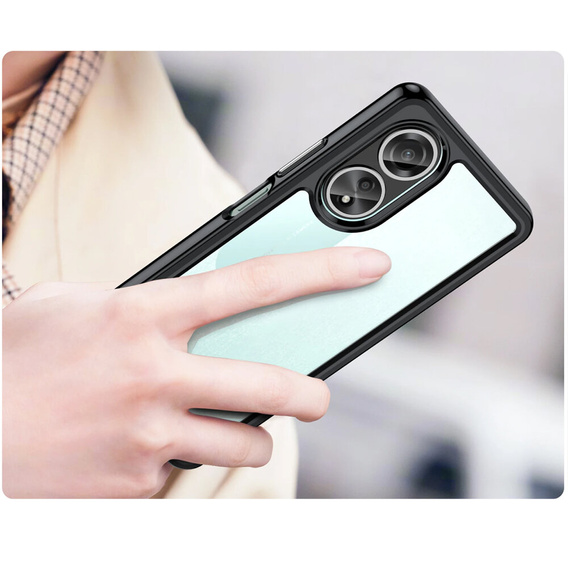 Huse pentru Oppo A58 4G, Fusion Hybrid, transparent / negru